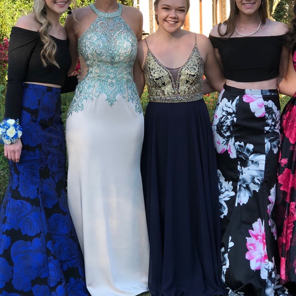 blue prom dress